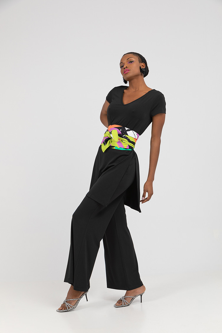 Pantalón flare elástico - Pink paradise Lolina